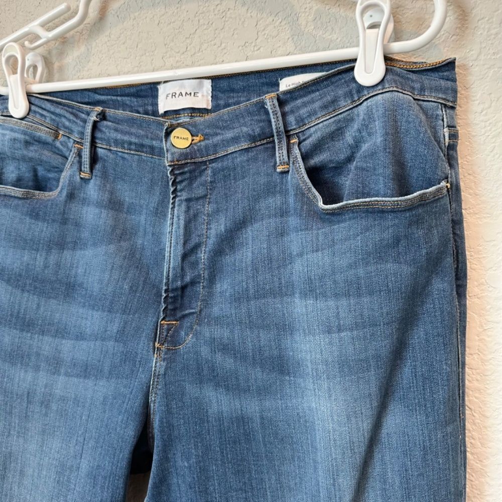 Frame Denim Le High Skinny Crop High Rise Stretchy Jeans - Size 32 - EUC - Picture 2 of 7